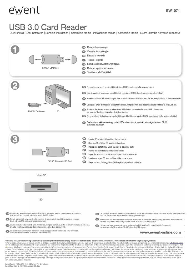 Image de la première page du manuel de l'appareil EW1071