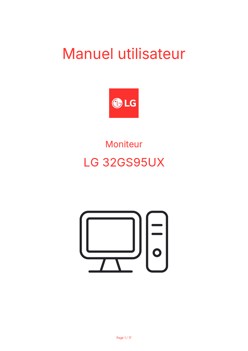 Page n°1 - Manuel utilisateur LG 32GS95UX
