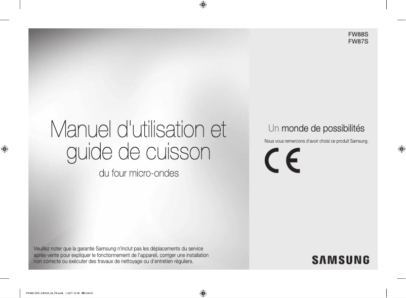 Page n°1 - Manuel utilisateur Samsung FW87SST