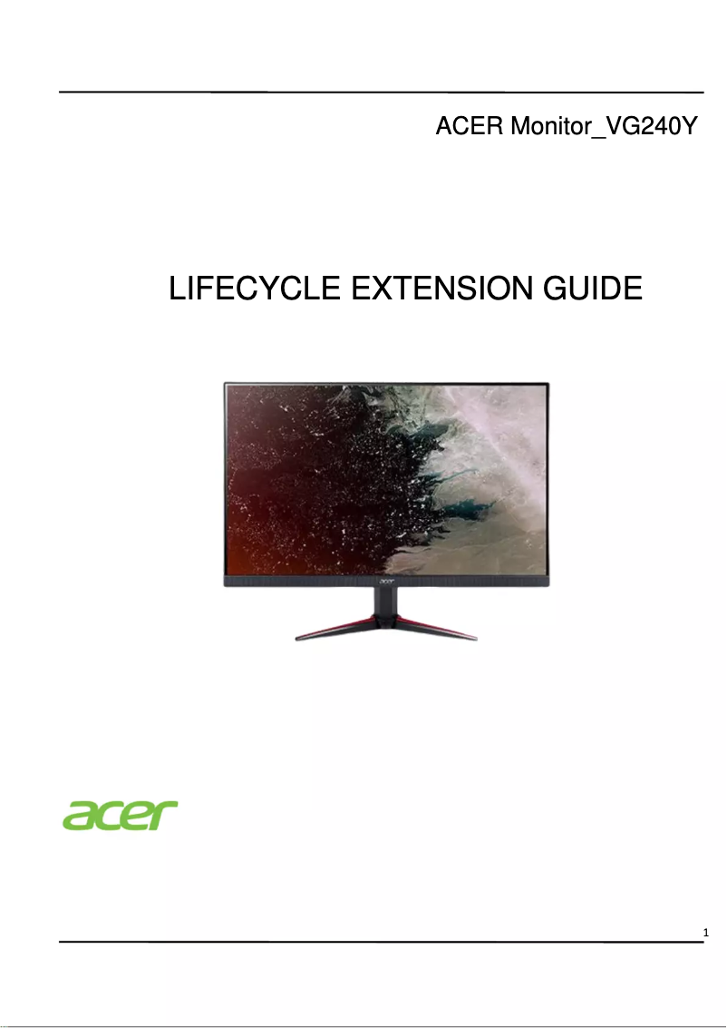 Page n°1 - Mode d'emploi Acer VG240YS