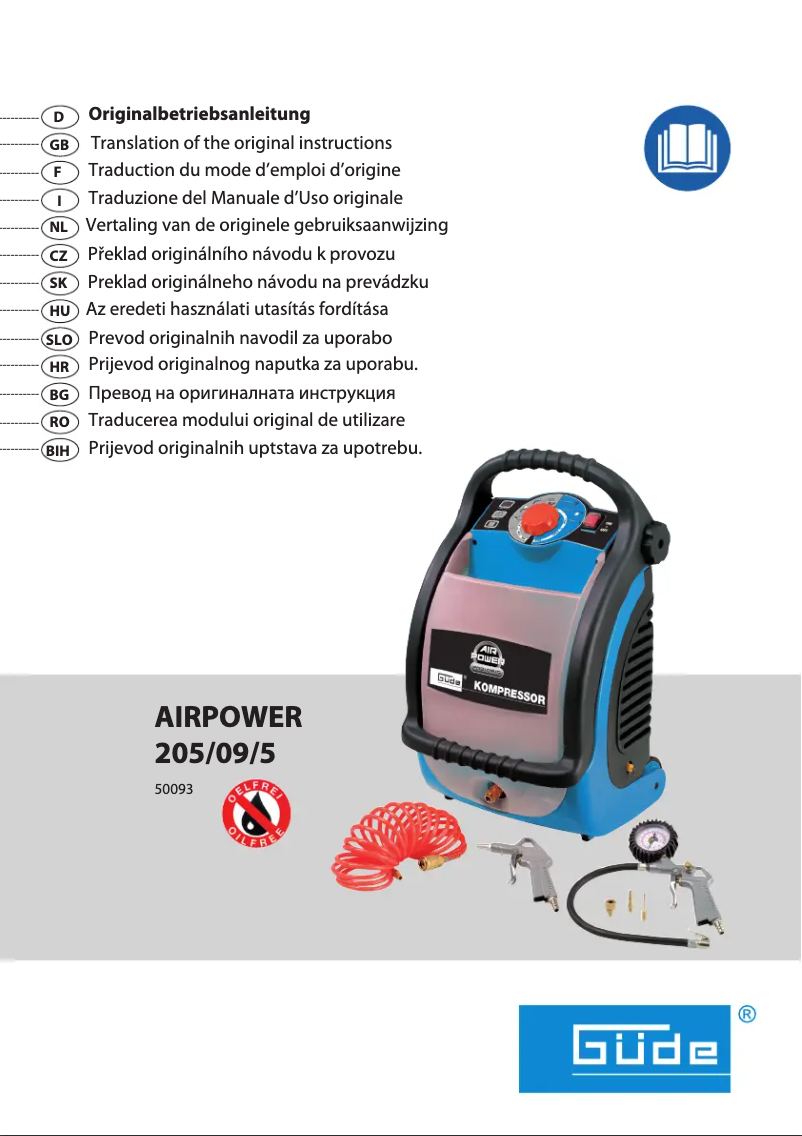 Image de la première page du manuel de l'appareil Airpower 205/09/5