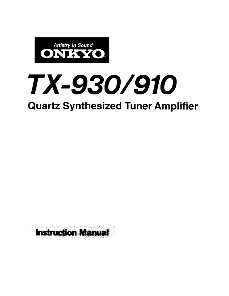 Page 1 de la notice Manuel utilisateur Onkyo TX-930