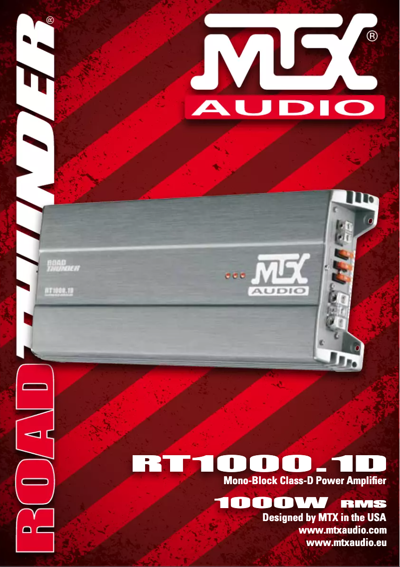 Page n°1 - Manuel utilisateur MTX Audio RT1000-1D