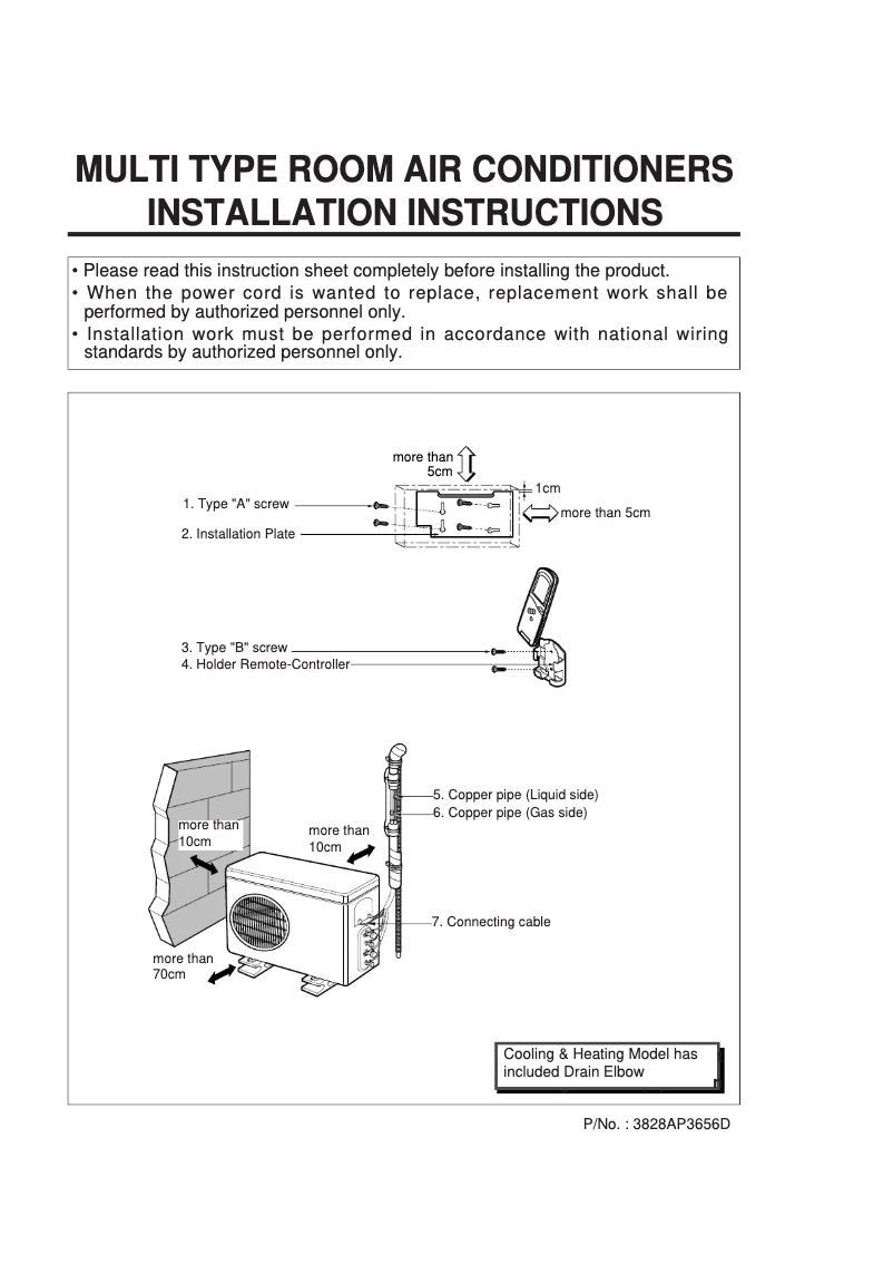 Page 1 de la notice Guide d'installation LG LM-2162H2N