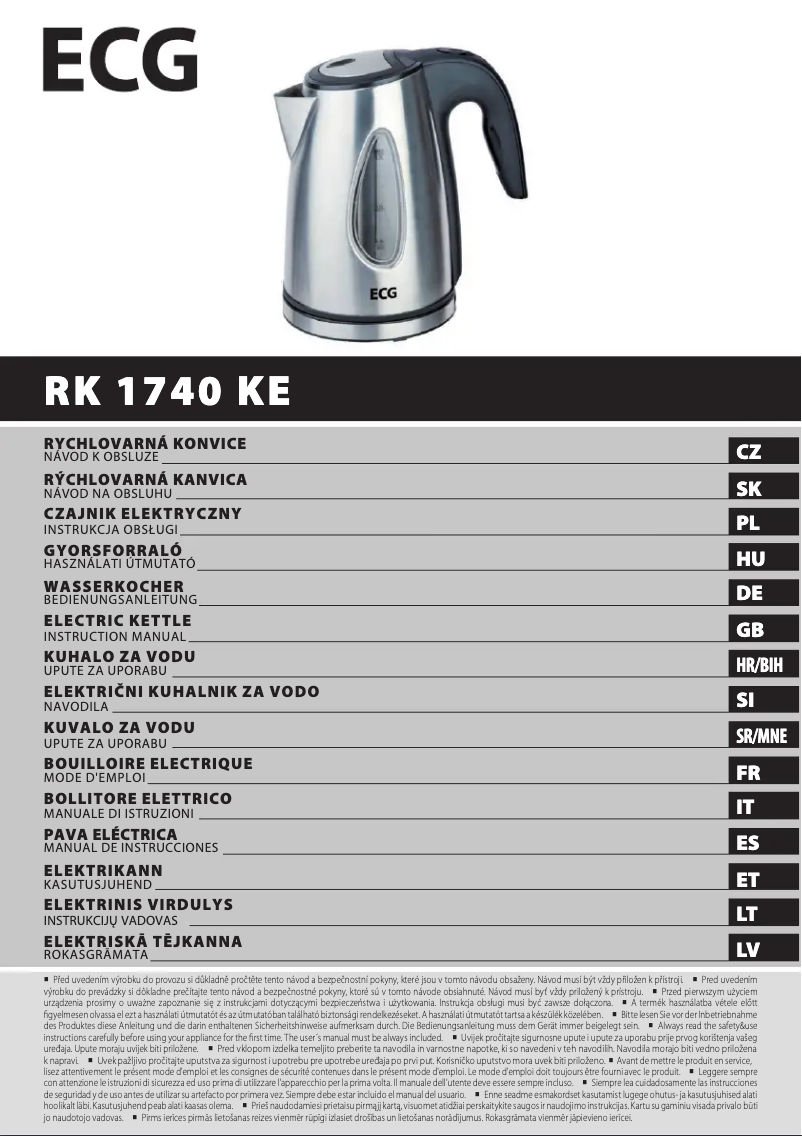 Page 1 de la notice Manuel utilisateur ECG RK 1740 KE