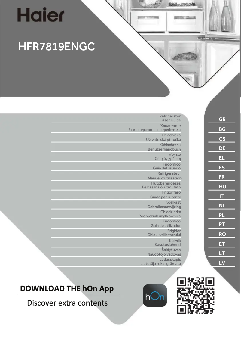 Image de la première page du manuel de l'appareil HFR7819ENGC