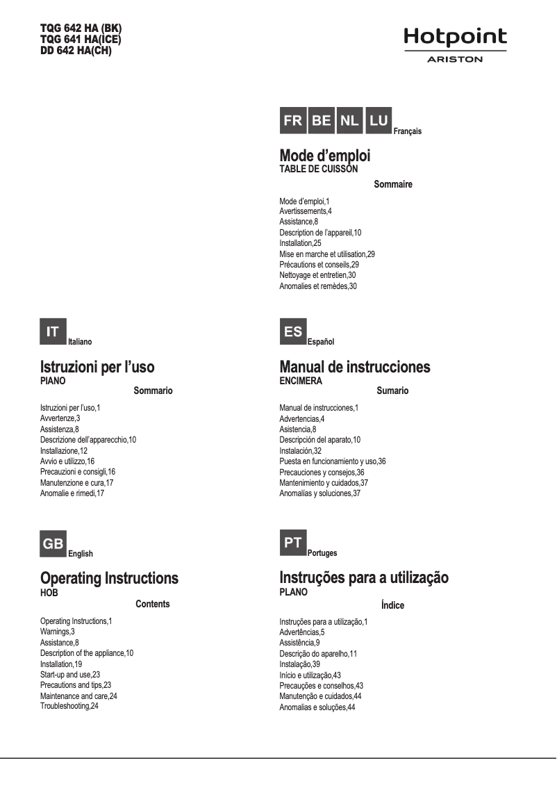 Image de la première page du manuel de l'appareil TQG 641 /HA(ICE)
