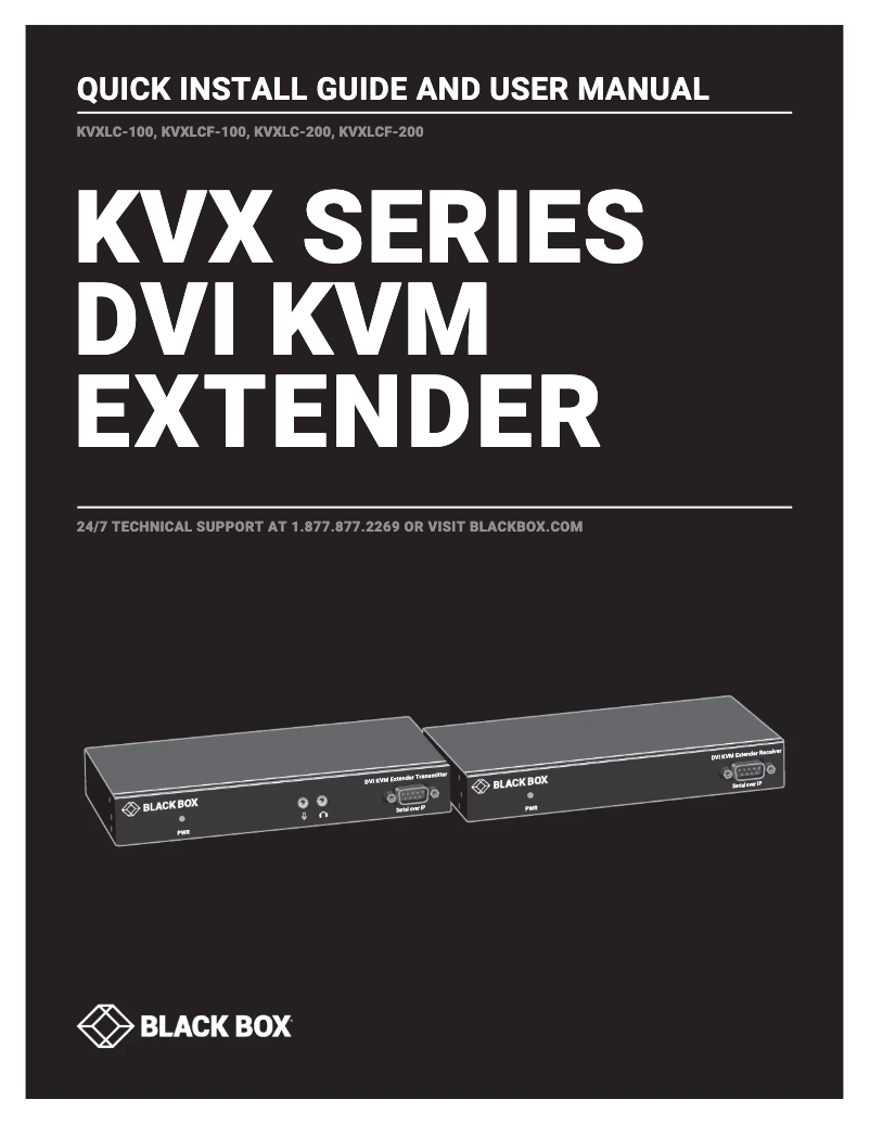 Page 1 de la notice Manuel utilisateur Black Box KVXLC-100