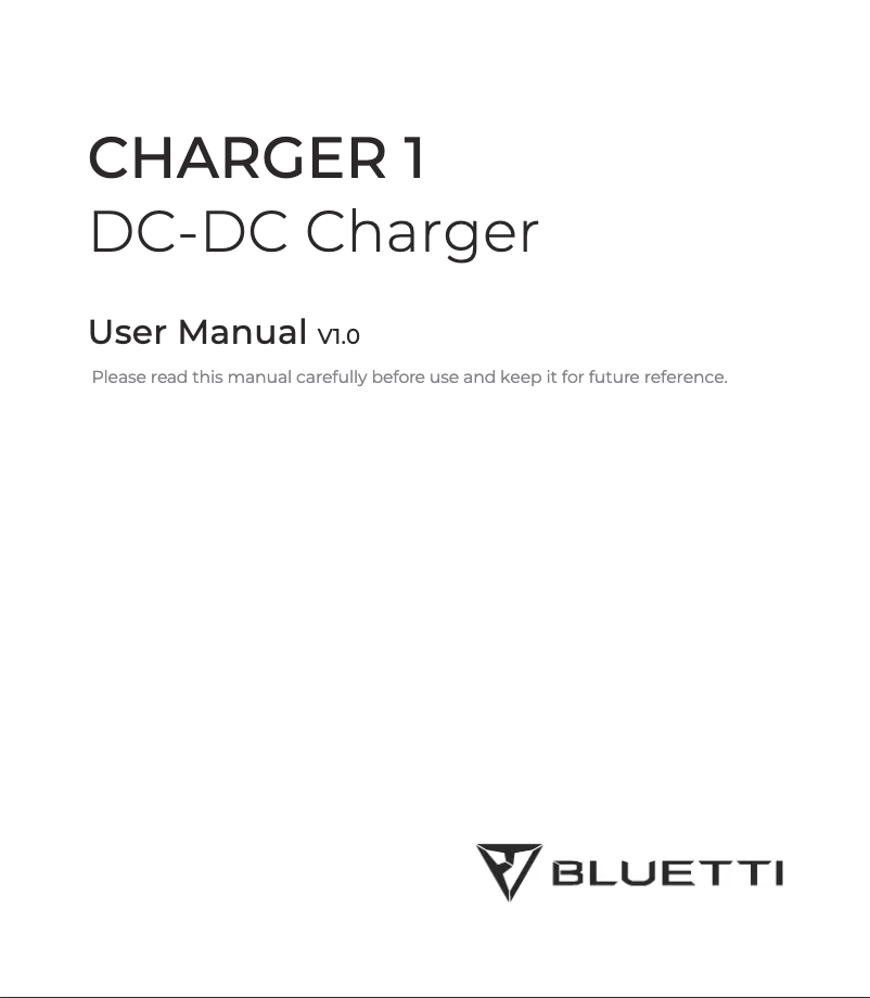 Page n°1 - Manuel utilisateur Bluetti Charger 1