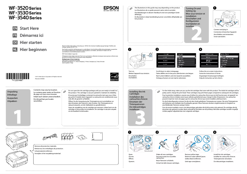 Página 1 del manual Guía de instalación Epson WorkForce WF-3530DTWF