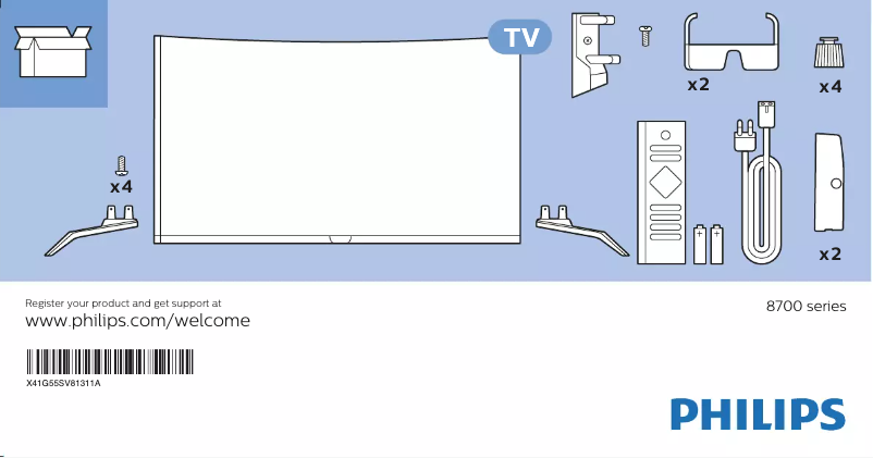 Page n°1 - Guide de démarrage rapide Philips 55PUS8700