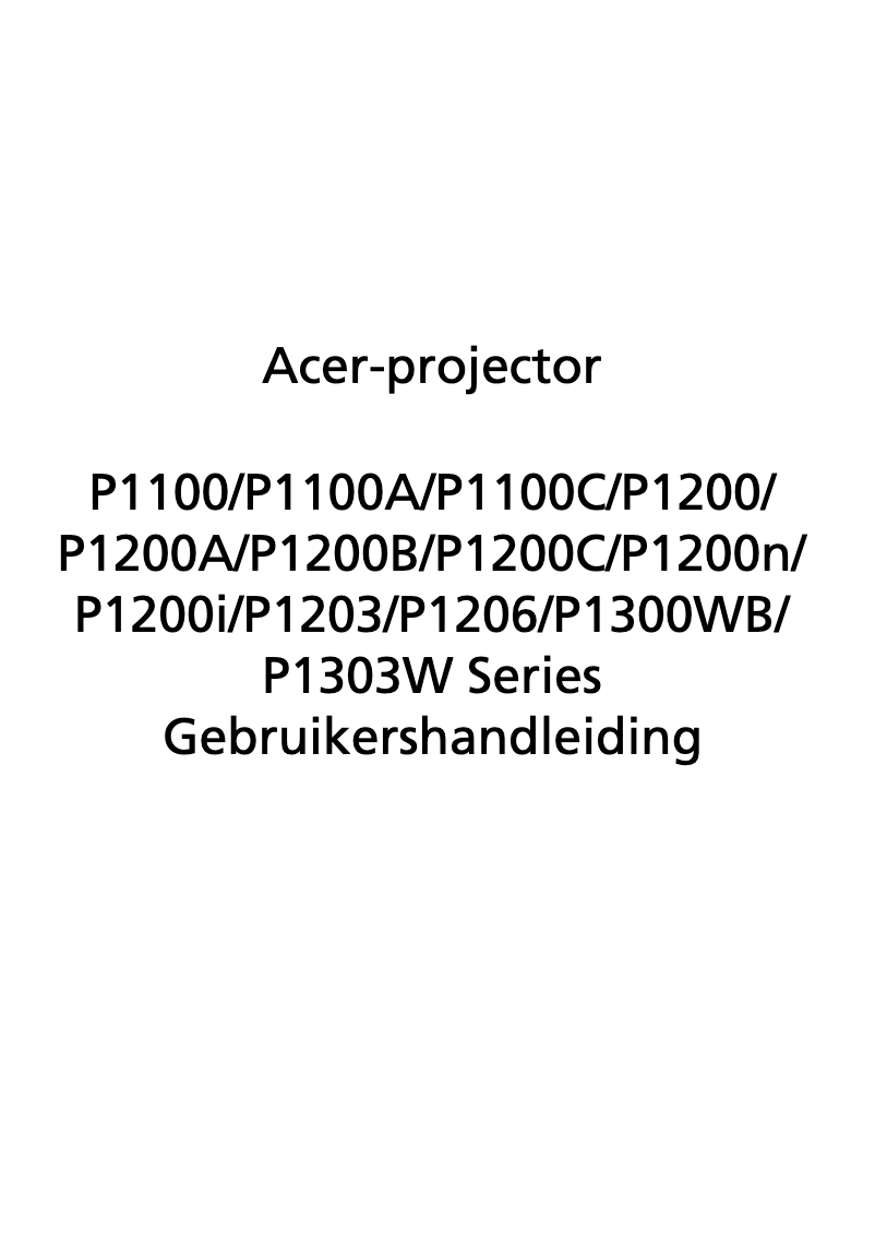 Page n°1 - Manuel utilisateur Acer P1206