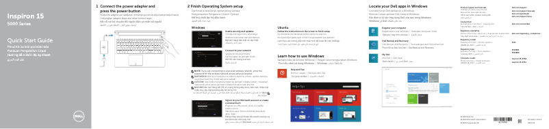 Page 1 de la notice Guide d'installation Dell Inspiron 5558
