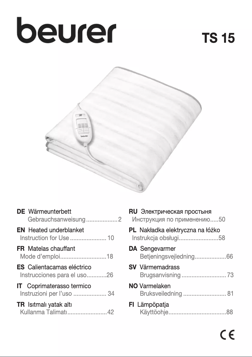 Page n°1 - Manuel utilisateur Beurer TS 15