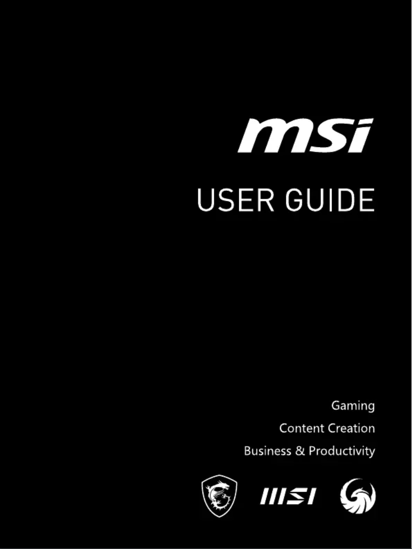 Page n°1 - Manuel utilisateur MSI CreatorPro M16