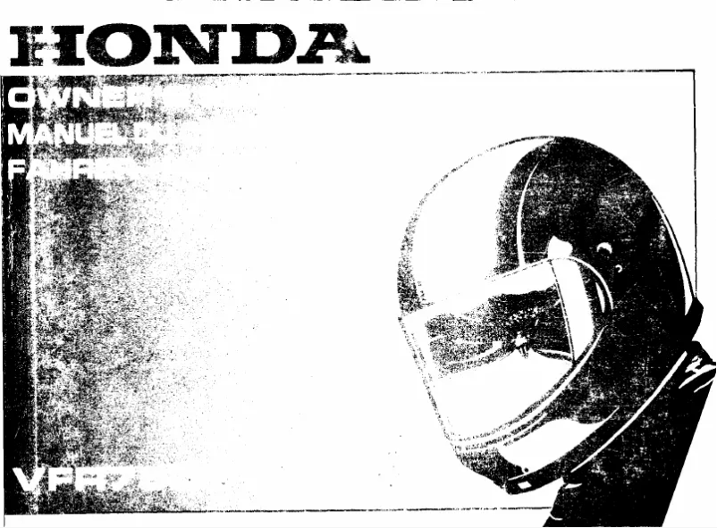 Image de la première page du manuel de l'appareil VFR750F (1993)