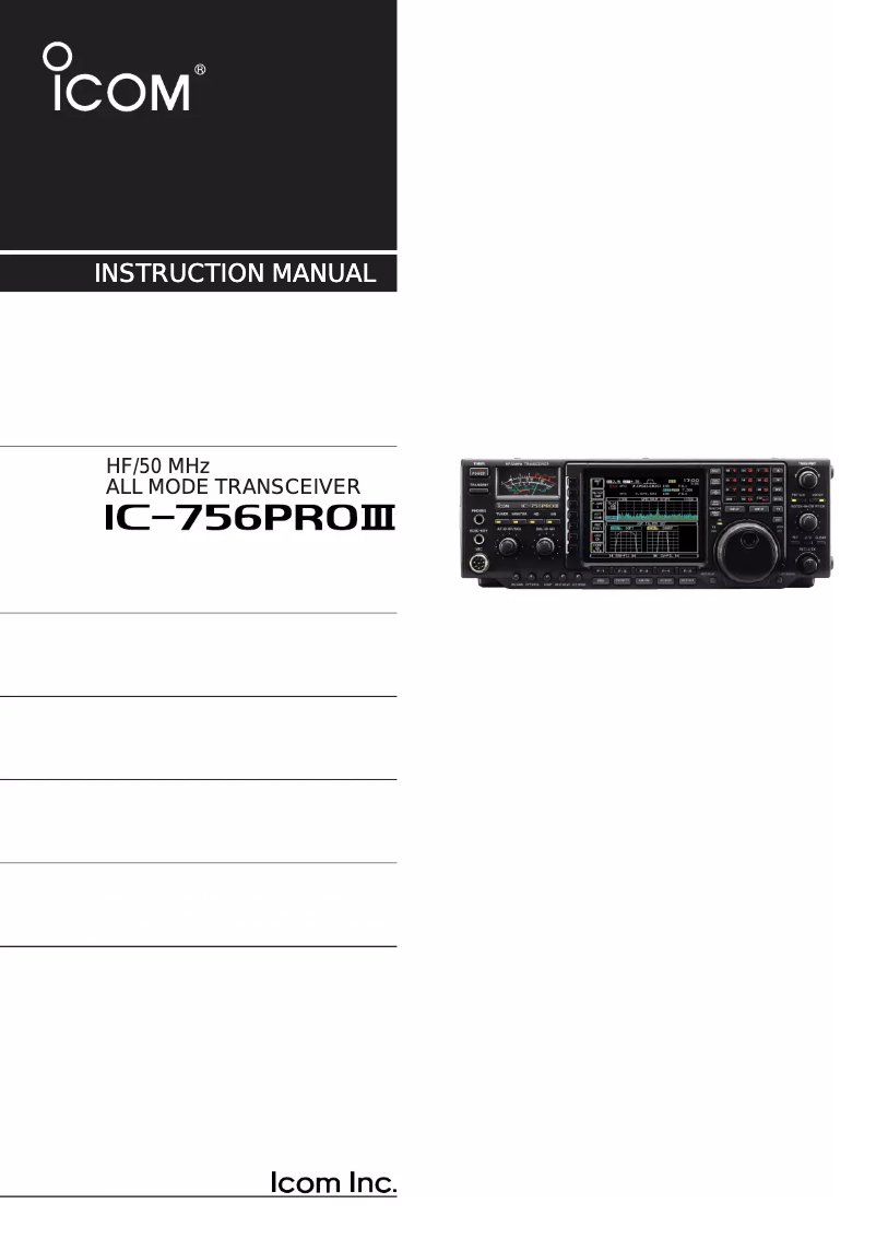 Page n°1 - Manuel utilisateur ICOM IC-756PROIII