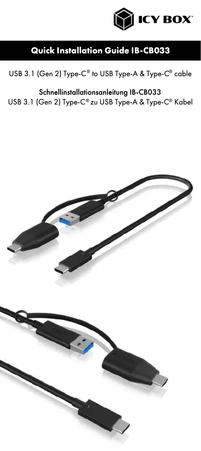 Page n°1 - Manuel utilisateur Icy Box IB-CB033