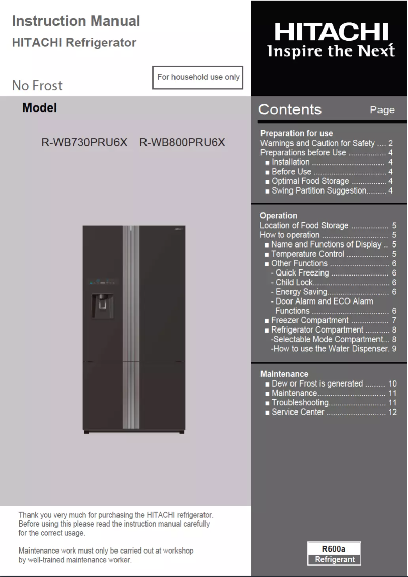 Image de la première page du manuel de l'appareil R-WB800PRU6X