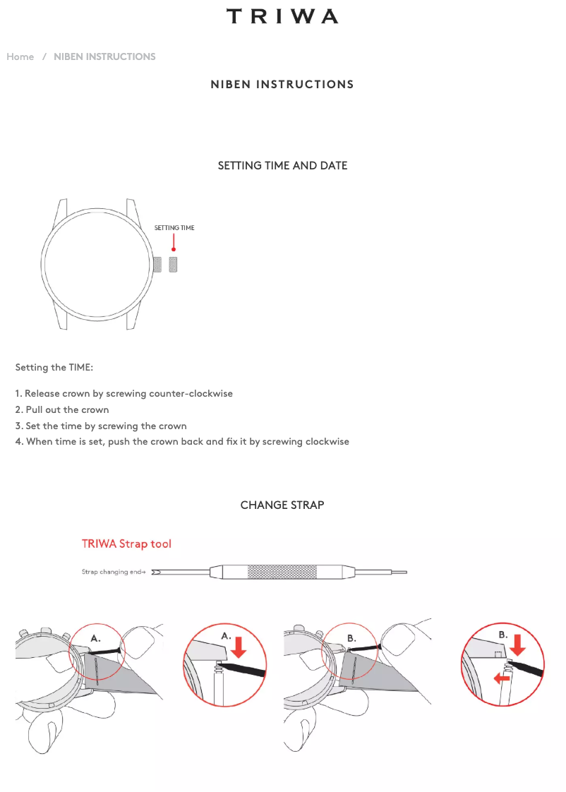 Page 1 de la notice Manuel utilisateur Triwa Niben