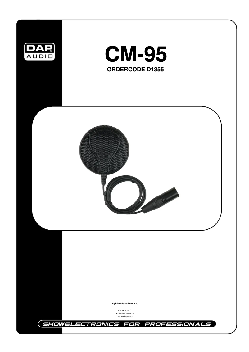 Page n°1 - Manuel utilisateur DAP-Audio CM-95