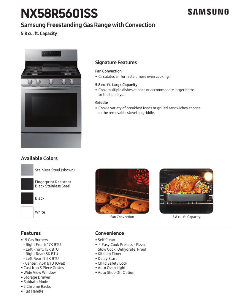 Page 1 de la notice Manuel utilisateur Samsung NX58T5601SW