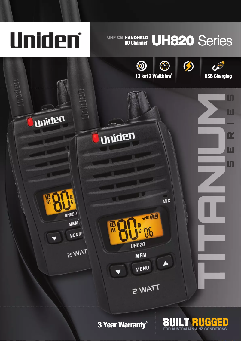Page 1 de la notice Brochure Uniden UH820-2