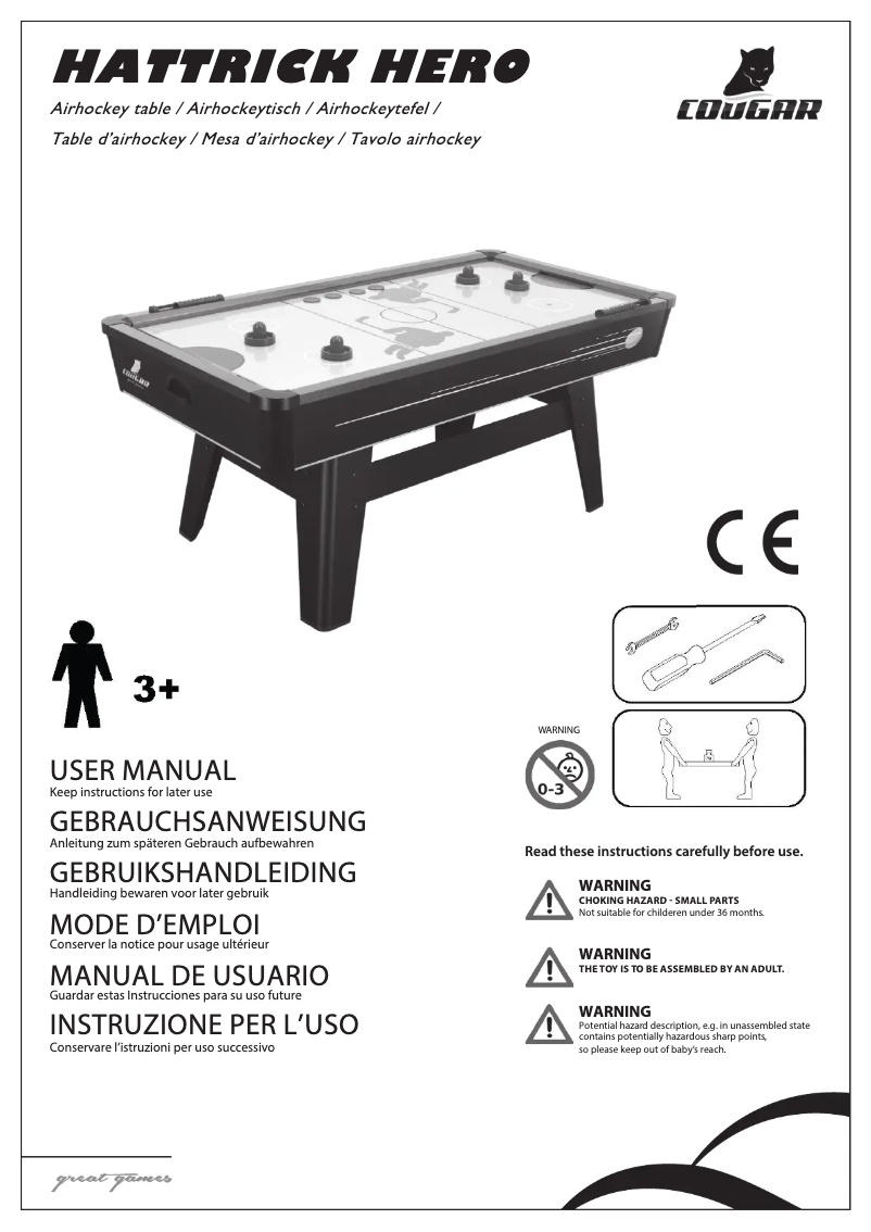 Page n°1 - Manuel utilisateur Cougar Hattrick Hero