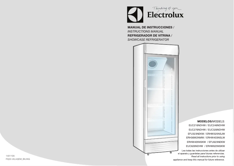Page 1 de la notice Manuel utilisateur Electrolux ERHW325NSJW