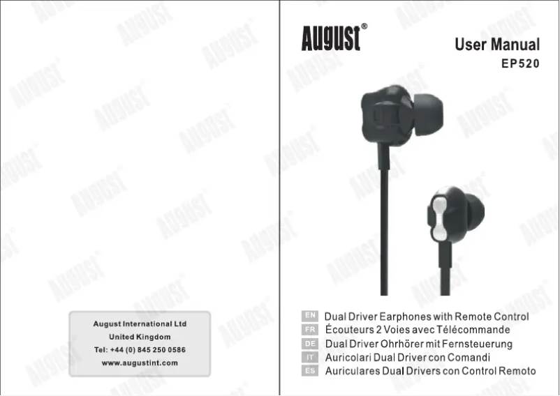 Page n°1 - Manuel utilisateur August EP520