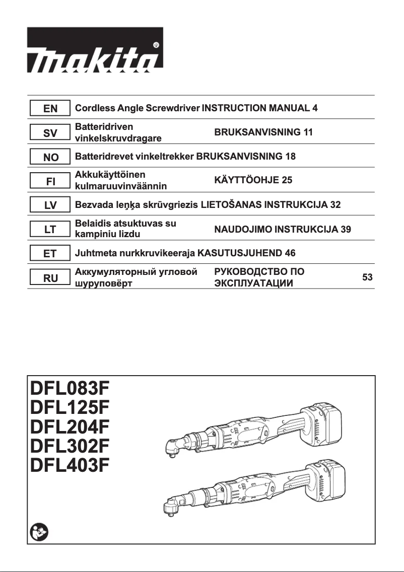 Page 1 de la notice Manuel utilisateur Makita DFL403F