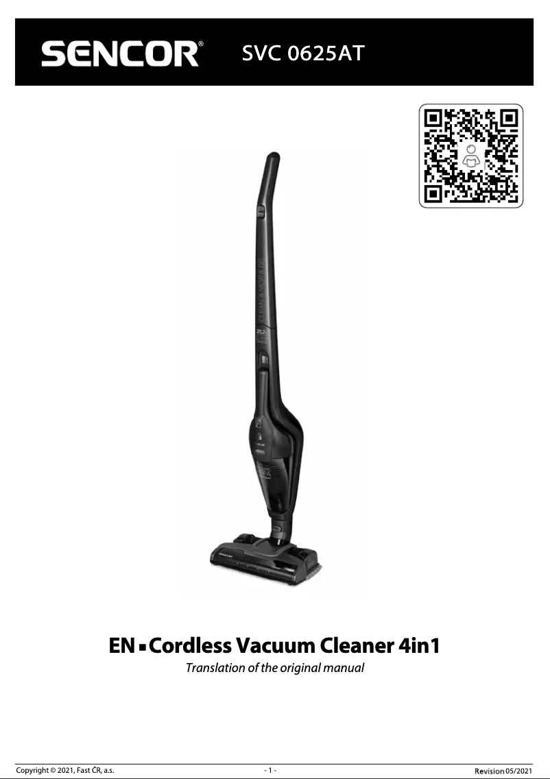 Page n°1 - Manuel utilisateur Sencor SVC 0625AT