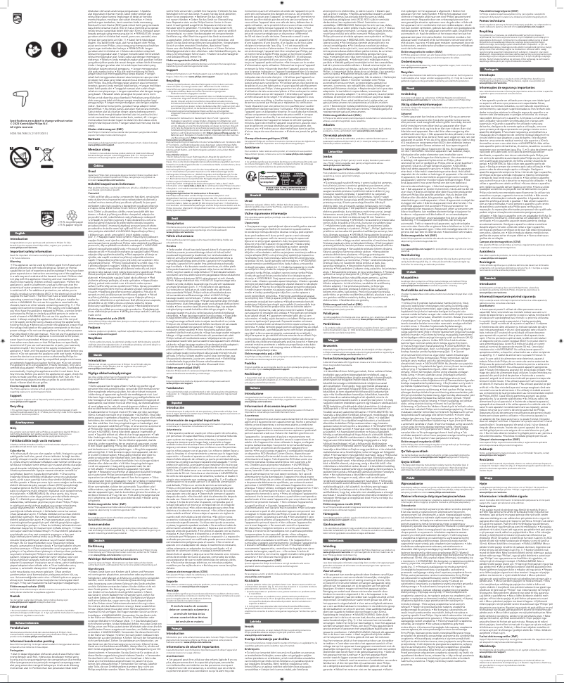 Page 1 de la notice Manuel utilisateur Philips BHD723