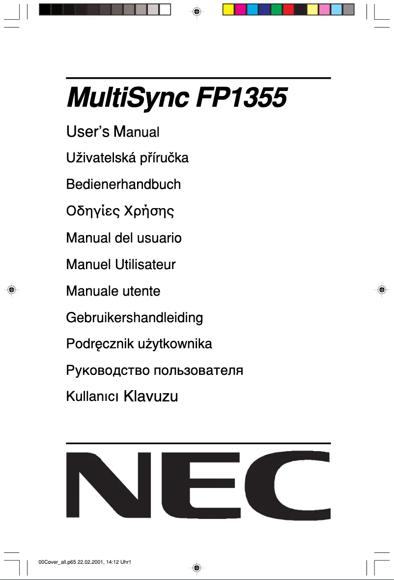 Image de la première page du manuel de l'appareil MultiSync FP1355