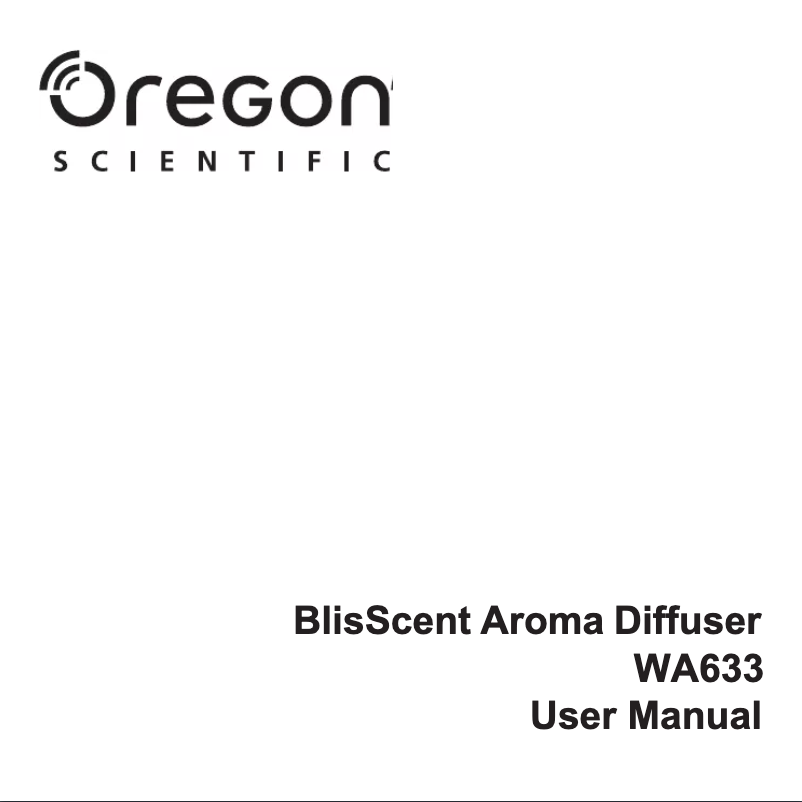 Page 1 de la notice Manuel utilisateur Oregon Scientific WA633 BlisScent