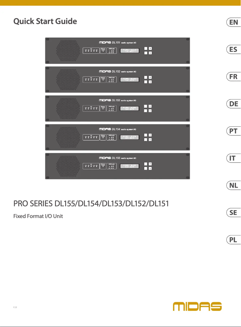 Página 1 del manual Guía de inicio rápido Midas DL155