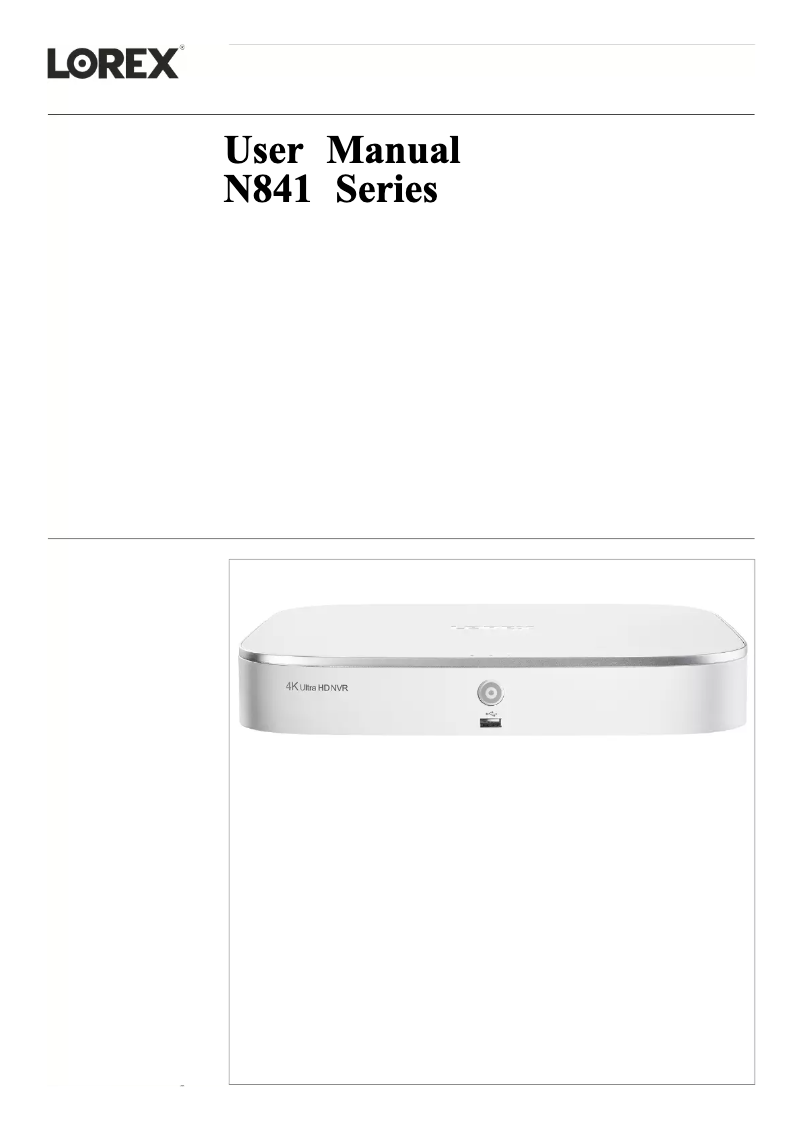 Page n°1 - Manuel utilisateur Lorex NK183-48ABE