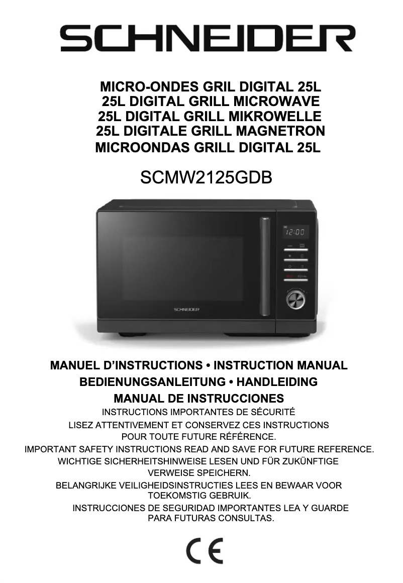 Page 1 de la notice Manuel utilisateur Schneider SCMW2125GDB