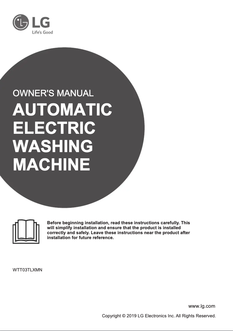 Image de la première page du manuel de l'appareil WTT03TLXMN