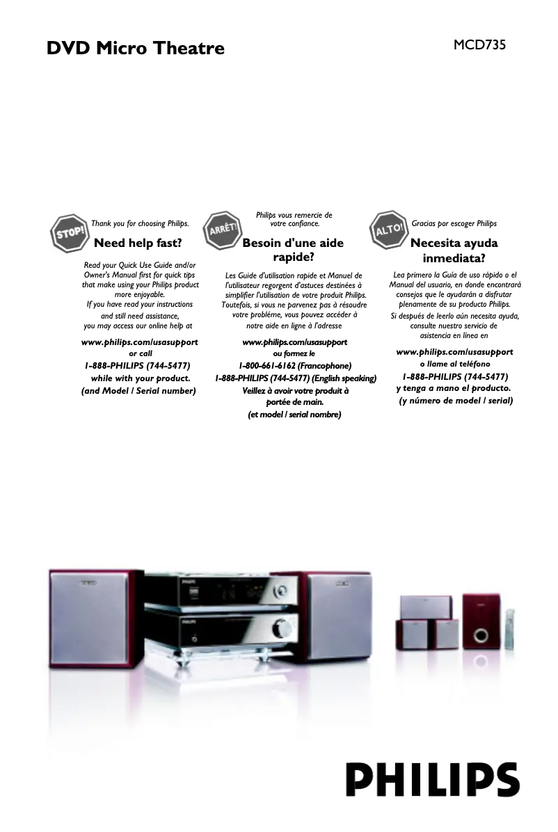 Página 1 del manual Manual de usuario Philips MCD735