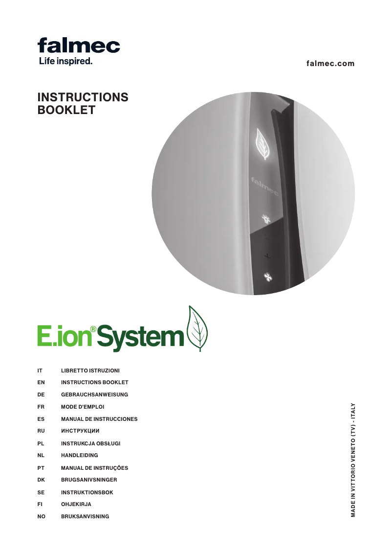 Page n°1 - Manuel utilisateur Falmec Zephiro E.Ion