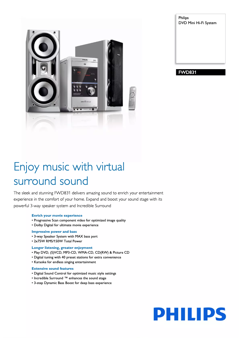 Image de la première page du manuel de l'appareil FWD831