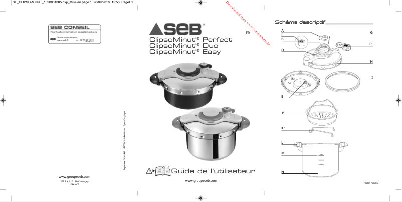 Page 1 de la notice Manuel utilisateur SEB Clipso Minuit Perfect P46206