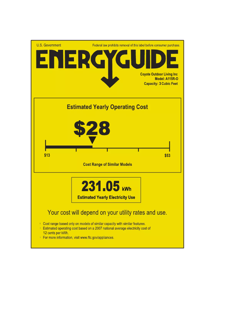 Page n°1 - Label énergétique Azure A115R-O