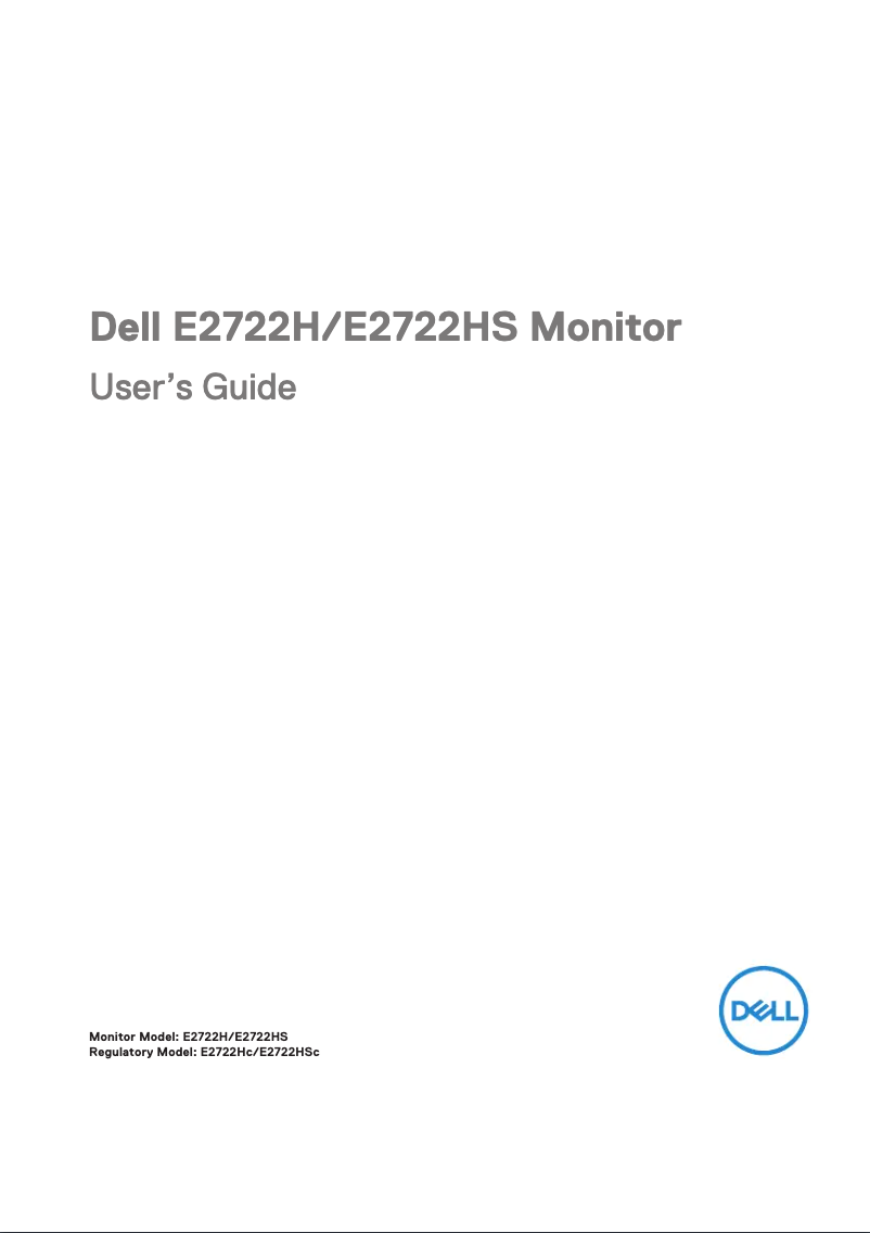 Page 1 de la notice Manuel utilisateur Dell E2722HS