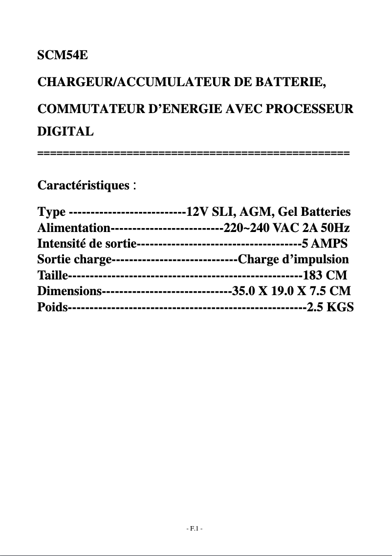Image de la première page du manuel de l'appareil DHC 54 E