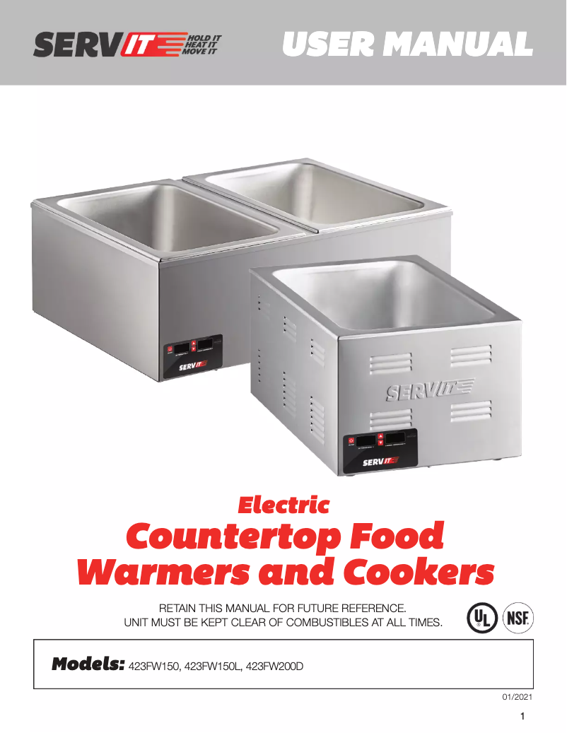 Page n°1 - Manuel utilisateur ServIt 423FW150L