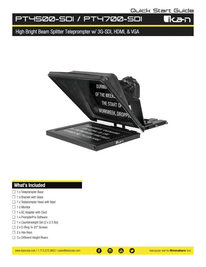Page n°1 - Manuel utilisateur Ikan PT4500-SDI