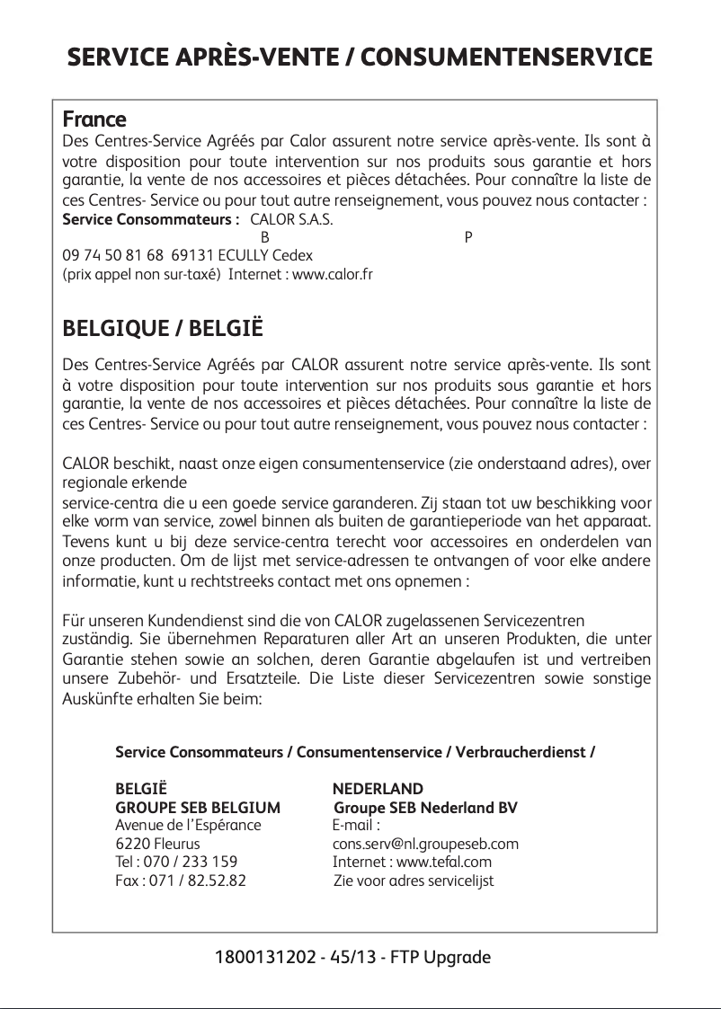 Page 1 de la notice Manuel utilisateur Calor Freemove 9960