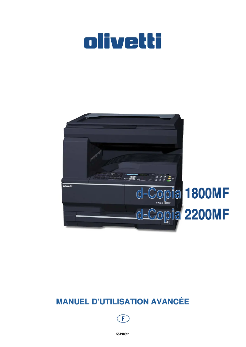 Page 1 de la notice Manuel utilisateur Olivetti d-Copia 1800MF